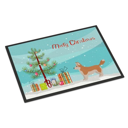 Carolines Treasures 18 x 27 in. Corgi Husky Mix Christmas Tree Indoor or Outdoor Mat CK3824MAT
